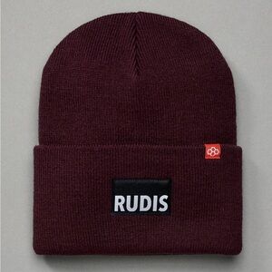 Rudis Wordmark Foldover Maroon Beanie